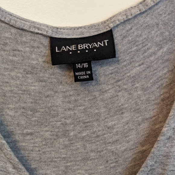 Lane Bryant Dip Dyed Blue Gray Ombre Knit Jersey Maxi Dress Hi Low Size 14/16 - Picture 2 of 5